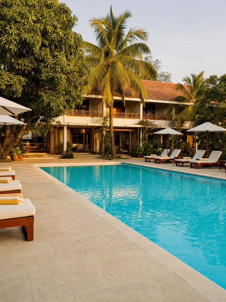 Infinity edge pool at golden hour